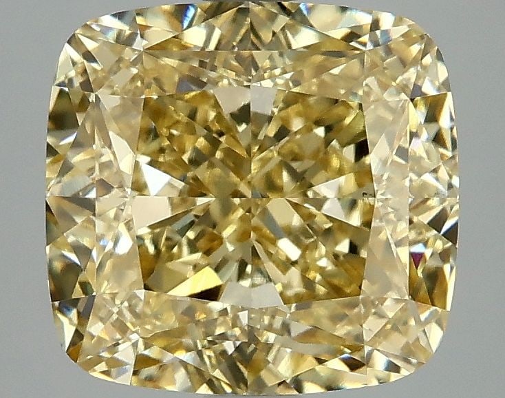 Loose Diamond - CUSHION MODIFIED 4.1ct Fancy Intense Yellow VS1: Loose Diamond - CUSHION MODIFIED 4.1ct Fancy Intense Yellow VS1 Source: This is a real non-mined Diamond that has been grown in a lab Shape: CUSHION MODIFIED Carats: 4.1 Color: Fancy Intense Yellow Ce