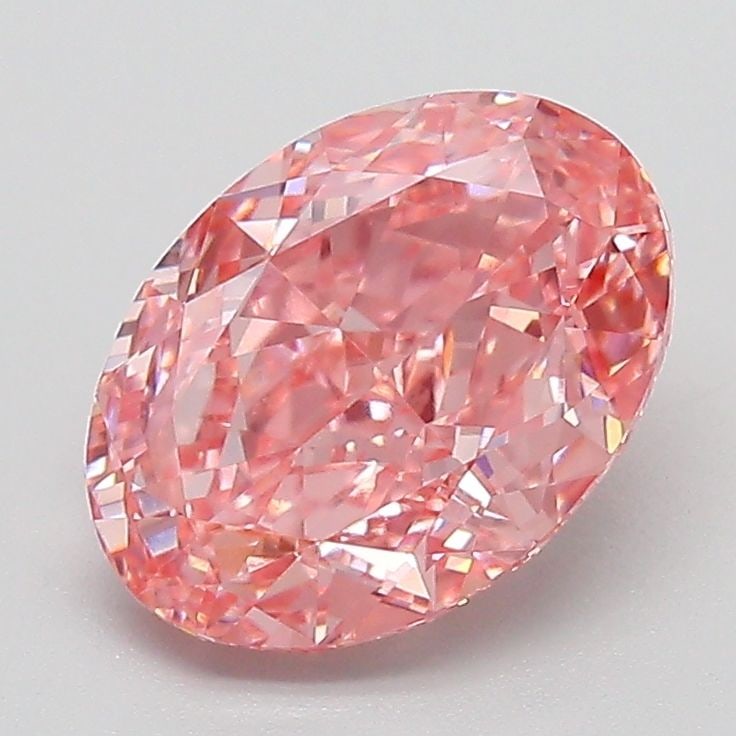 Loose Diamond - OVAL 2.1ct Fancy Vivid Pink VVS2: Loose Diamond - OVAL 2.1ct Fancy Vivid Pink VVS2 Source: This is a real non-mined Diamond that has been grown in a lab Shape: OVAL Carats: 2.1 Color: Fancy Vivid Pink Certification: IGI Video: