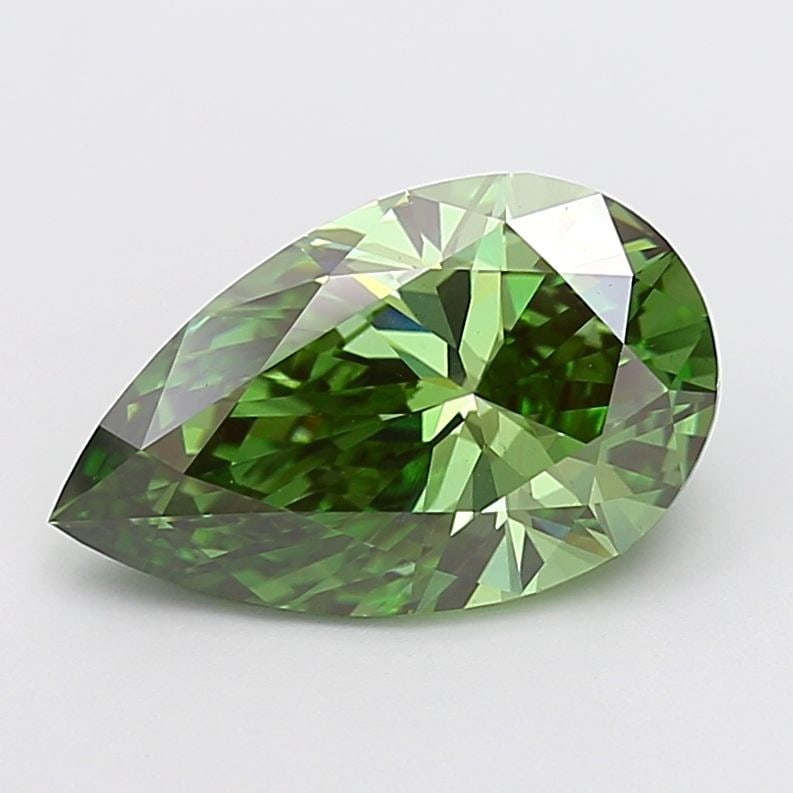 Loose Diamond - PEAR 4.08ct Fancy Vivid Green VS1 (1 of 1)