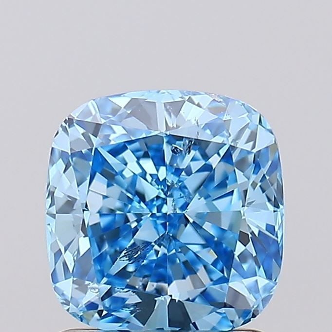 Loose Diamond - CUSHION MODIFIED 1.5ct Fancy Vivid Blue SI2: Loose Diamond - CUSHION MODIFIED 1.5ct Fancy Vivid Blue SI2 Source: This is a real non-mined Diamond that has been grown in a lab Shape: CUSHION MODIFIED Carats: 1.5 Color: Fancy Vivid Blue Certificat