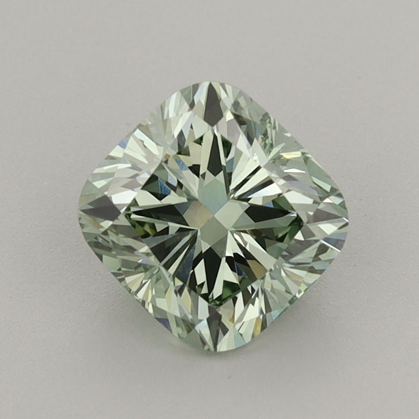 Loose Diamond - CUSHION MODIFIED 1.47ct Fancy Vivid Green VVS2: Loose Diamond - CUSHION MODIFIED 1.47ct Fancy Vivid Green VVS2 Source: This is a real non-mined Diamond that has been grown in a lab Shape: CUSHION MODIFIED Carats: 1.47 Color: Fancy Vivid Green Certi