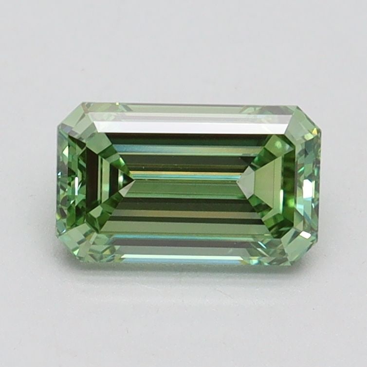 Loose Diamond - EMERALD 1.06ct Fancy Vivid Green VVS2: Loose Diamond - EMERALD 1.06ct Fancy Vivid Green VVS2 Source: This is a real non-mined Diamond that has been grown in a lab Shape: EMERALD Carats: 1.06 Color: Fancy Vivid Green Certification: IGI Vide