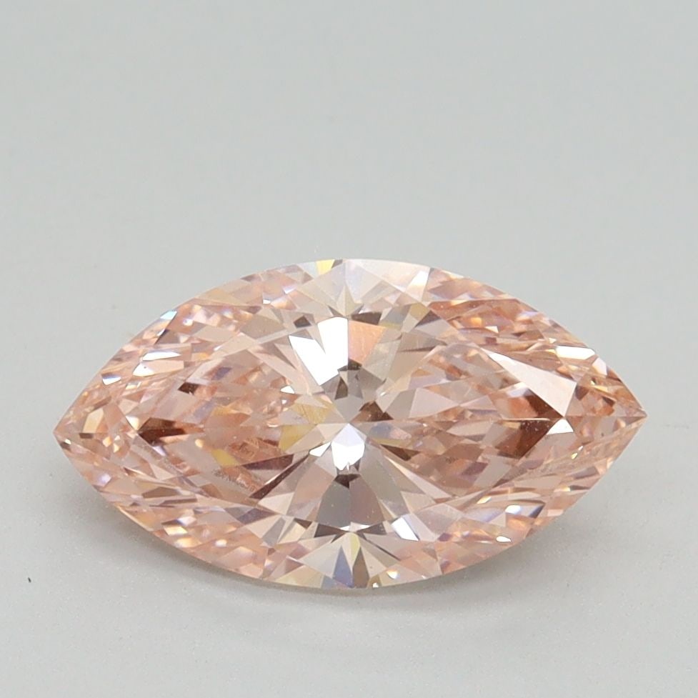 Loose Diamond - MARQUISE 1.64ct Fancy Orangey Pink VS1: Loose Diamond - MARQUISE 1.64ct Fancy Orangey Pink VS1 Source: This is a real non-mined Diamond that has been grown in a lab Shape: MARQUISE Carats: 1.64 Color: Fancy Orangey Pink Certification: IGI