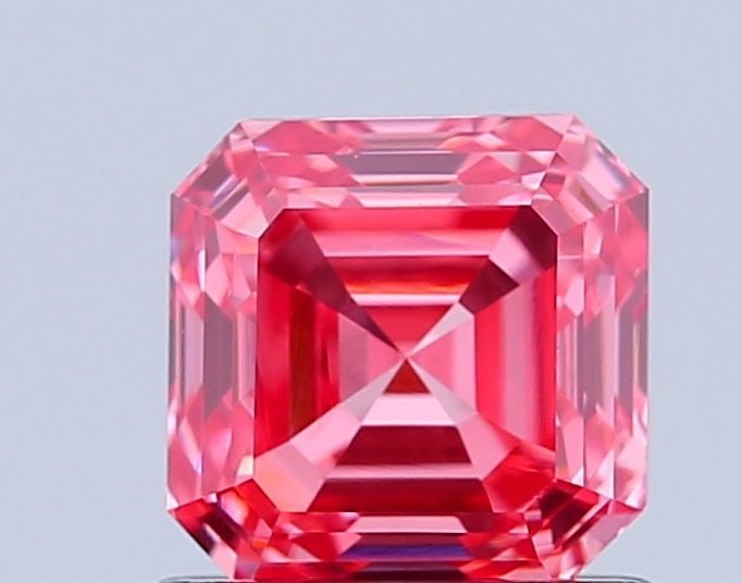 Loose Diamond - ASSCHER 1.07ct Fancy Vivid Pink VVS2: Loose Diamond - ASSCHER 1.07ct Fancy Vivid Pink VVS2 Source: This is a real non-mined Diamond that has been grown in a lab Shape: ASSCHER Carats: 1.07 Color: Fancy Vivid Pink Certification: IGI
