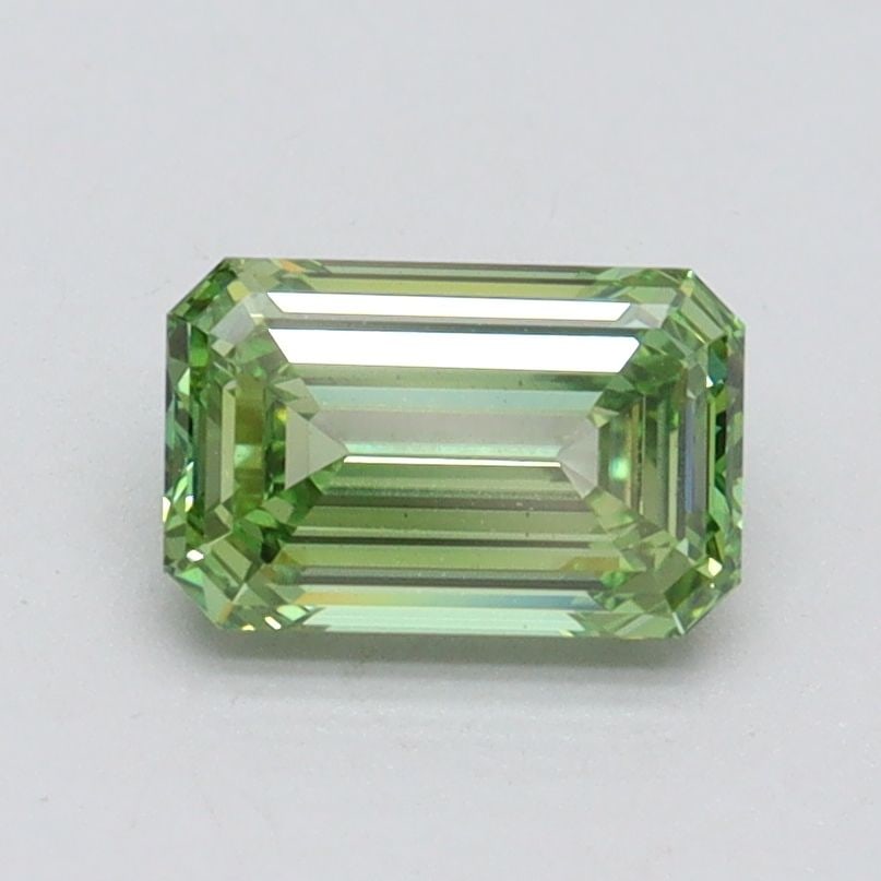 Loose Diamond - EMERALD 1.03ct Fancy Vivid Green VS1: Loose Diamond - EMERALD 1.03ct Fancy Vivid Green VS1 Source: This is a real non-mined Diamond that has been grown in a lab Shape: EMERALD Carats: 1.03 Color: Fancy Vivid Green Certification: IGI Video