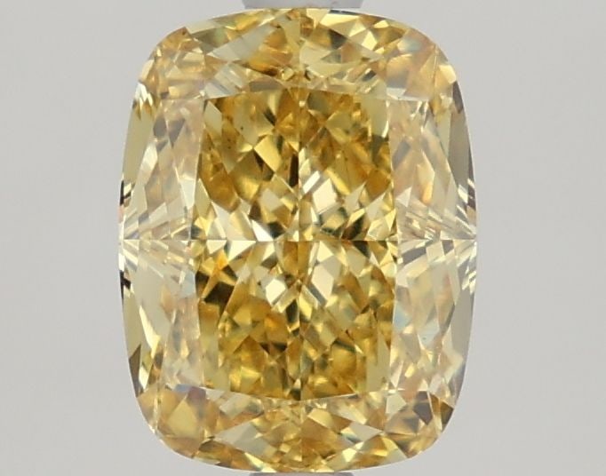 Loose Diamond - CUSHION MODIFIED 2.2ct Fancy Intense Yellow VS1: Loose Diamond - CUSHION MODIFIED 2.2ct Fancy Intense Yellow VS1 Source: This is a real non-mined Diamond that has been grown in a lab Shape: CUSHION MODIFIED Carats: 2.2 Color: Fancy Intense Yellow Ce