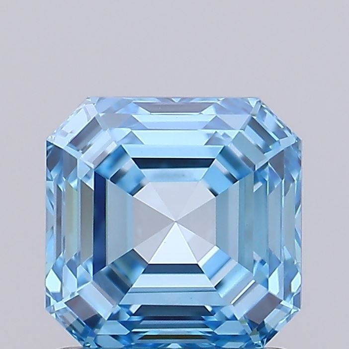 Loose Diamond - ASSCHER 1.03ct Fancy Vivid Blue VS1: Loose Diamond - ASSCHER 1.03ct Fancy Vivid Blue VS1 Source: This is a real non-mined Diamond that has been grown in a lab Shape: ASSCHER Carats: 1.03 Color: Fancy Vivid Blue Certification: IGI Video: