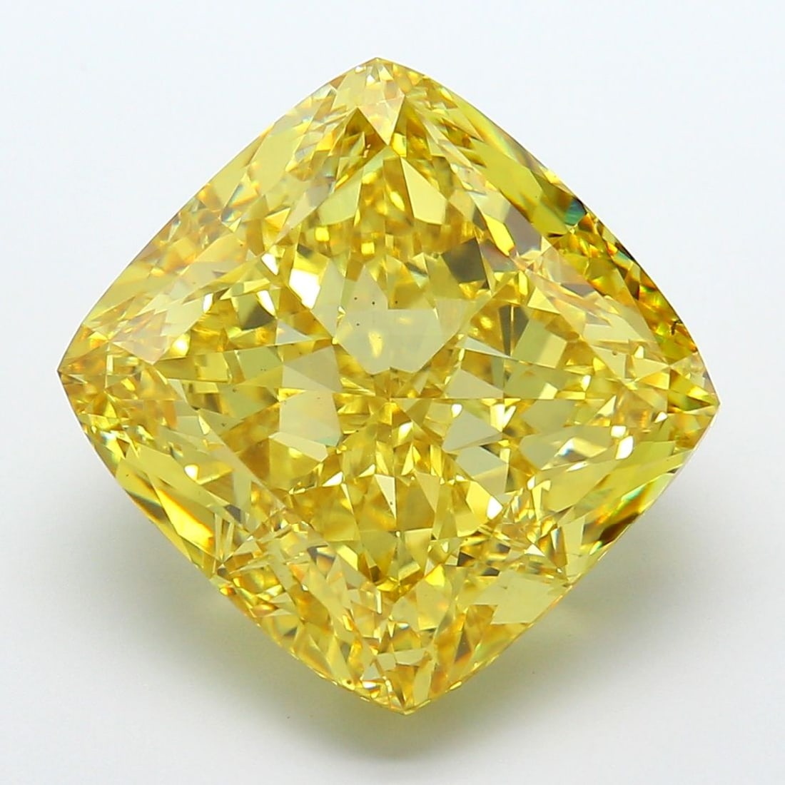 Loose Diamond - CUSHION MODIFIED 25.04ct Fancy Vivid Yellow VS2: Loose Diamond - CUSHION MODIFIED 25.04ct Fancy Vivid Yellow VS2 Source: This is a real non-mined Diamond that has been grown in a lab Shape: CUSHION MODIFIED Carats: 25.04 Color: Fancy Vivid Yellow Ce
