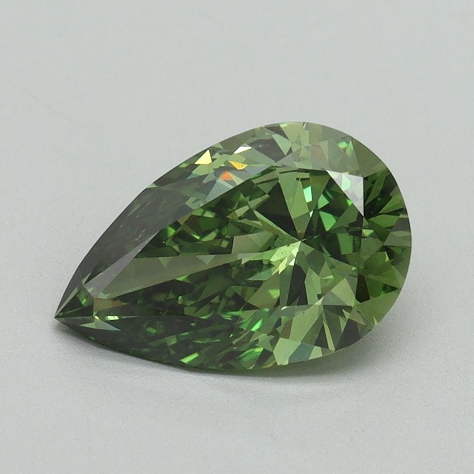 Loose Diamond - PEAR 1.51ct Fancy Vivid Green VS2: Loose Diamond - PEAR 1.51ct Fancy Vivid Green VS2 Source: This is a real non-mined Diamond that has been grown in a lab Shape: PEAR Carats: 1.51 Color: Fancy Vivid Green Certification: IGI Video: