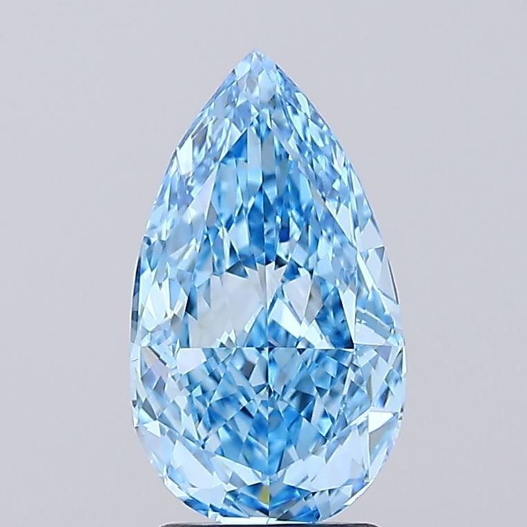 Loose Diamond - PEAR 2.51ct Fancy Vivid Blue VVS2: Loose Diamond - PEAR 2.51ct Fancy Vivid Blue VVS2 Source: This is a real non-mined Diamond that has been grown in a lab Shape: PEAR Carats: 2.51 Color: Fancy Vivid Blue Certification: IGI Video:
