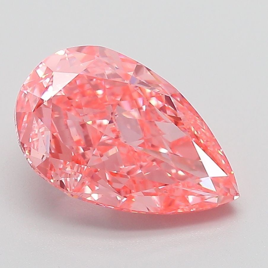 Loose Diamond - PEAR 3.04ct Fancy Vivid Pink VVS2: Loose Diamond - PEAR 3.04ct Fancy Vivid Pink VVS2 Source: This is a real non-mined Diamond that has been grown in a lab Shape: PEAR Carats: 3.04 Color: Fancy Vivid Pink Certification: IGI Video: