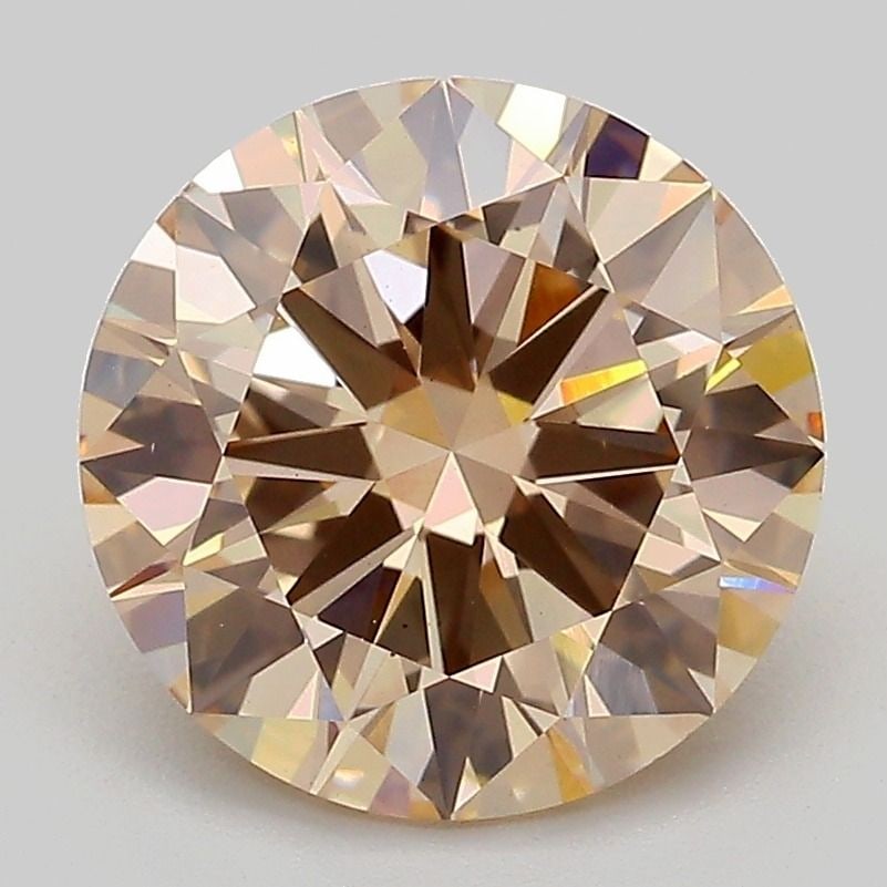 Loose Diamond - ROUND 3.03ct Fancy Light Brown VS1: Loose Diamond - ROUND 3.03ct Fancy Light Brown VS1 Source: This is a real non-mined Diamond that has been grown in a lab Shape: ROUND Carats: 3.03 Color: Fancy Light Brown Certification: IGI Video:
