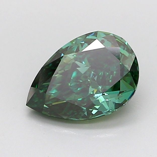 Loose Diamond - PEAR 1.01ct Fancy Vivid Green VS2: Loose Diamond - PEAR 1.01ct Fancy Vivid Green VS2 Source: This is a real non-mined Diamond that has been grown in a lab Shape: PEAR Carats: 1.01 Color: Fancy Vivid Green Certification: IGI Video: