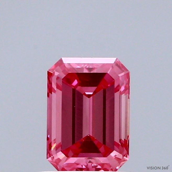 Loose Diamond - EMERALD 1.0ct Fancy Vivid Pink VS1: Loose Diamond - EMERALD 1.0ct Fancy Vivid Pink VS1 Source: This is a real non-mined Diamond that has been grown in a lab Shape: EMERALD Carats: 1.0 Color: Fancy Vivid Pink Certification: IGI Video: