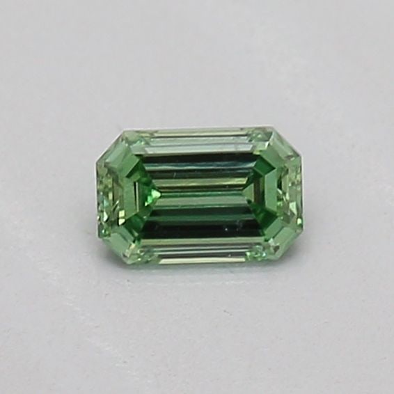 Loose Diamond - EMERALD 0.14ct Fancy Vivid Green VS1: Loose Diamond - EMERALD 0.14ct Fancy Vivid Green VS1 Source: This is a real non-mined Diamond that has been grown in a lab Shape: EMERALD Carats: 0.14 Color: Fancy Vivid Green Certification: IGI Video