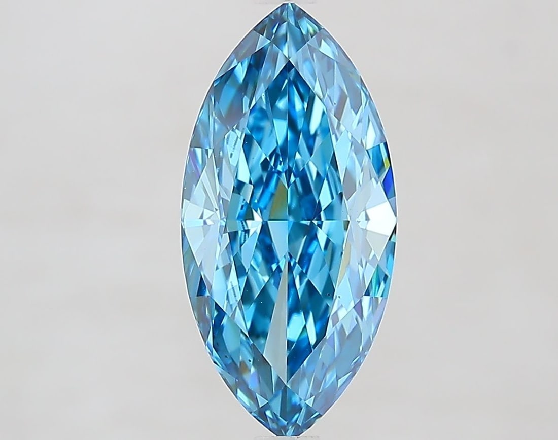 Loose Diamond - MARQUISE 3.1ct Fancy Vivid Blue VS1: Loose Diamond - MARQUISE 3.1ct Fancy Vivid Blue VS1 Source: This is a real non-mined Diamond that has been grown in a lab Shape: MARQUISE Carats: 3.1 Color: Fancy Vivid Blue Certification: IGI Video: