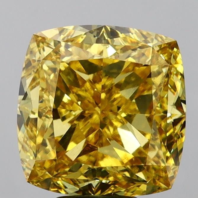 Loose Diamond - CUSHION MODIFIED 8.7ct Fancy Vivid Yellow VS1: Loose Diamond - CUSHION MODIFIED 8.7ct Fancy Vivid Yellow VS1 Source: This is a real non-mined Diamond that has been grown in a lab Shape: CUSHION MODIFIED Carats: 8.7 Color: Fancy Vivid Yellow Certif