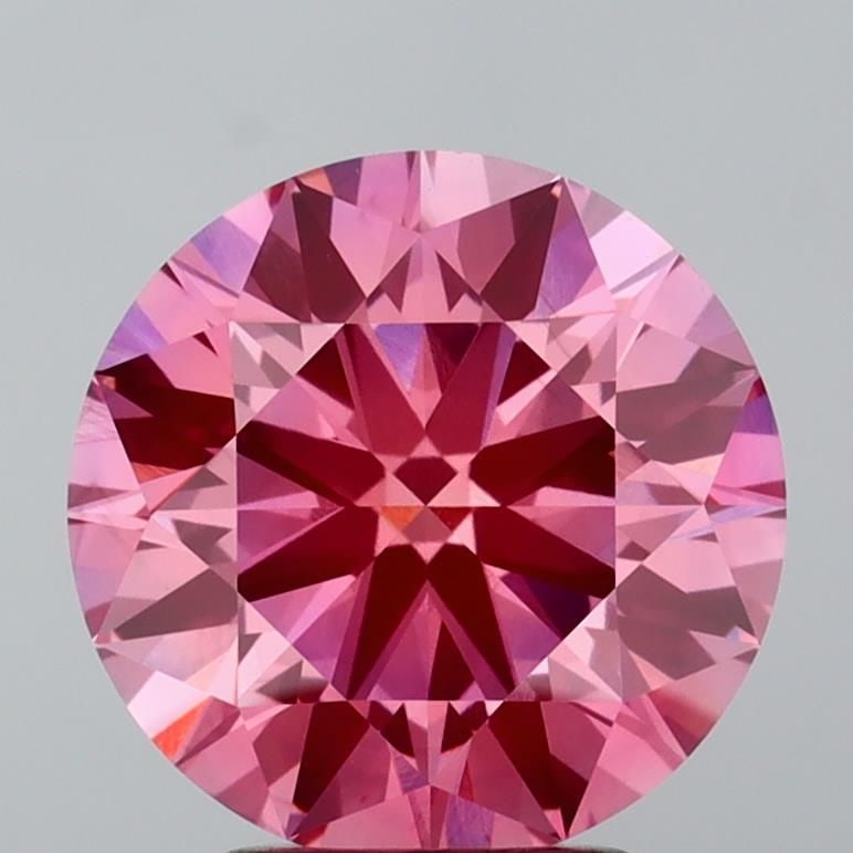 Loose Diamond - ROUND 3.03ct Fancy Vivid Pink VS1: Loose Diamond - ROUND 3.03ct Fancy Vivid Pink VS1 Source: This is a real non-mined Diamond that has been grown in a lab Shape: ROUND Carats: 3.03 Color: Fancy Vivid Pink Certification: IGI Video: