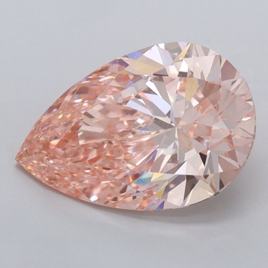 Loose Diamond - PEAR 2.55ct Fancy Vivid Pink VVS2: Loose Diamond - PEAR 2.55ct Fancy Vivid Pink VVS2 Source: This is a real non-mined Diamond that has been grown in a lab Shape: PEAR Carats: 2.55 Color: Fancy Vivid Pink Certification: IGI Video: