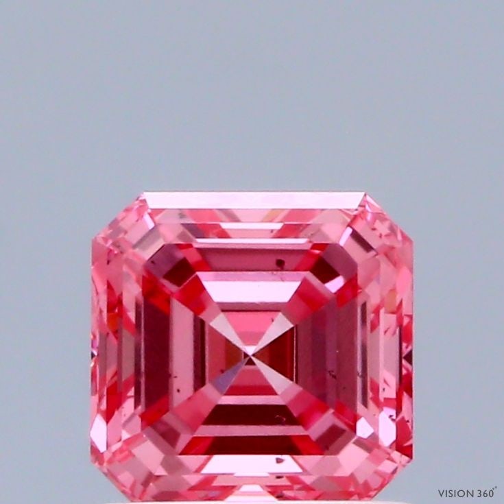 Loose Diamond - ASSCHER 1.01ct Fancy Vivid Pink SI1: Loose Diamond - ASSCHER 1.01ct Fancy Vivid Pink SI1 Source: This is a real non-mined Diamond that has been grown in a lab Shape: ASSCHER Carats: 1.01 Color: Fancy Vivid Pink Certification: IGI Video: