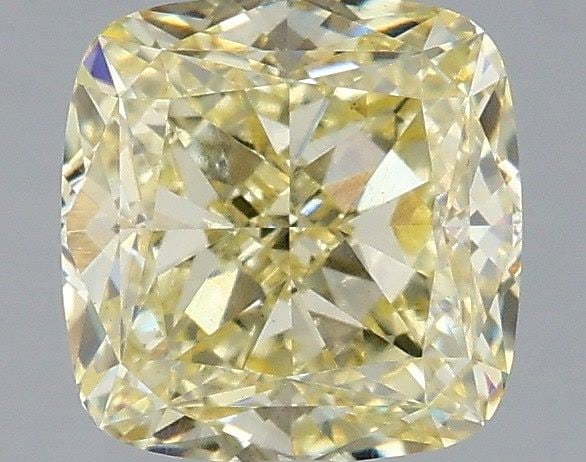 Loose Diamond - CUSHION MODIFIED 2.08ct Fancy Light Yellow VS1: Loose Diamond - CUSHION MODIFIED 2.08ct Fancy Light Yellow VS1 Source: This is a real non-mined Diamond that has been grown in a lab Shape: CUSHION MODIFIED Carats: 2.08 Color: Fancy Light Yellow