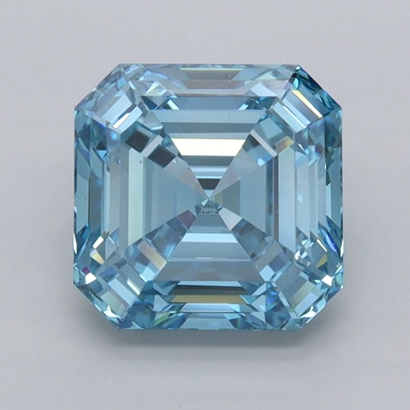 Loose Diamond - ASSCHER 2.02ct Fancy Vivid Blue VS1: Loose Diamond - ASSCHER 2.02ct Fancy Vivid Blue VS1 Source: This is a real non-mined Diamond that has been grown in a lab Shape: ASSCHER Carats: 2.02 Color: Fancy Vivid Blue Certification: IGI Video: