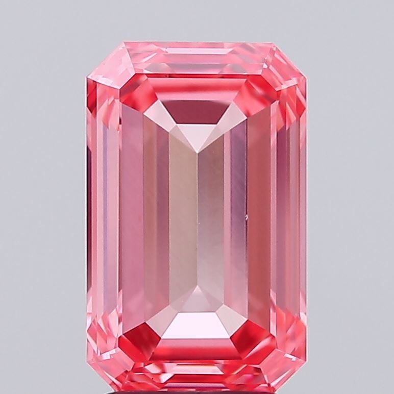Loose Diamond - EMERALD 3.06ct Fancy Vivid Pink VS1: Loose Diamond - EMERALD 3.06ct Fancy Vivid Pink VS1 Source: This is a real non-mined Diamond that has been grown in a lab Shape: EMERALD Carats: 3.06 Color: Fancy Vivid Pink Certification: IGI Video: