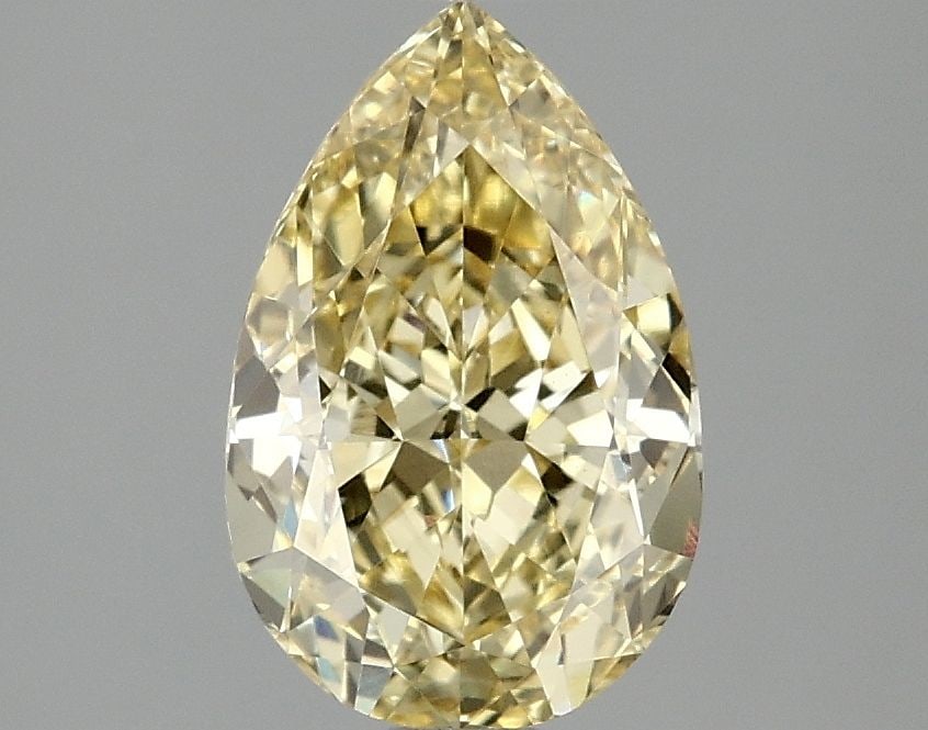 Loose Diamond - PEAR 2.09ct Fancy Intense Yellow VVS2: Loose Diamond - PEAR 2.09ct Fancy Intense Yellow VVS2 Source: This is a real non-mined Diamond that has been grown in a lab Shape: PEAR Carats: 2.09 Color: Fancy Intense Yellow Certification: IGI Vide