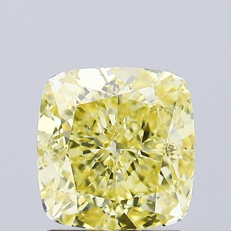 Loose Diamond - CUSHION BRILLIANT 1.83ct Fancy Vivid Yellow VS1: Loose Diamond - CUSHION BRILLIANT 1.83ct Fancy Vivid Yellow VS1 Source: This is a real non-mined Diamond that has been grown in a lab Shape: CUSHION BRILLIANT Carats: 1.83 Color: Fancy Vivid Yellow Ce