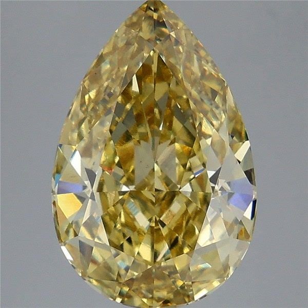 Loose Diamond - PEAR 5.59ct Fancy Intense Yellow VS1: Loose Diamond - PEAR 5.59ct Fancy Intense Yellow VS1 Source: This is a real non-mined Diamond that has been grown in a lab Shape: PEAR Carats: 5.59 Color: Fancy Intense Yellow Certification: IGI Video