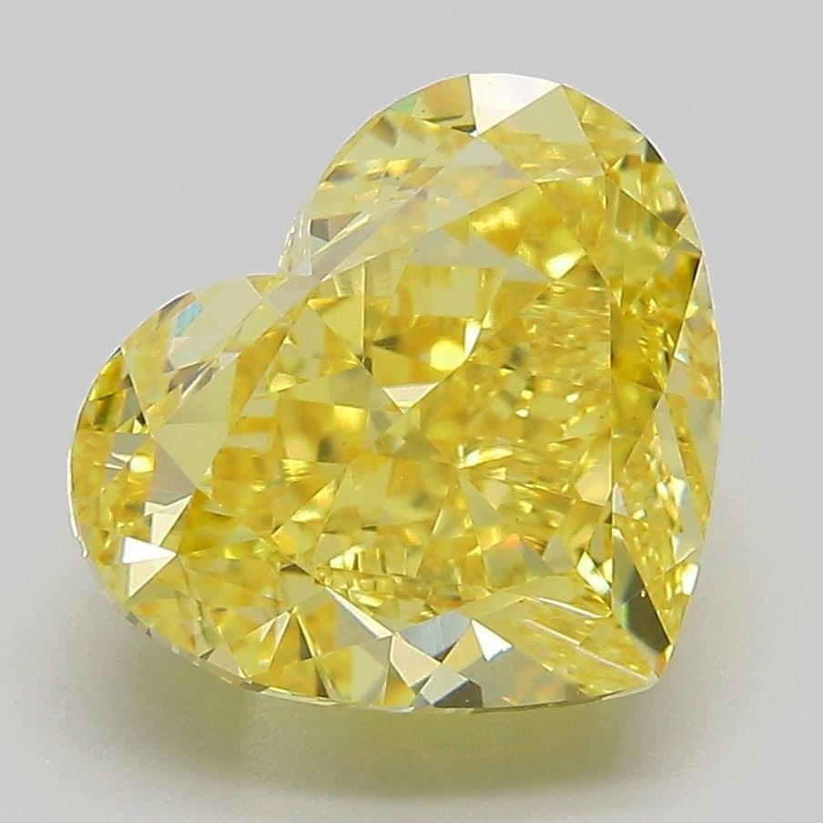 Loose Diamond - HEART 5.33ct Fancy Vivid Yellow VVS2: Loose Diamond - HEART 5.33ct Fancy Vivid Yellow VVS2 Source: This is a real non-mined Diamond that has been grown in a lab Shape: HEART Carats: 5.33 Color: Fancy Vivid Yellow Certification: IGI Video: