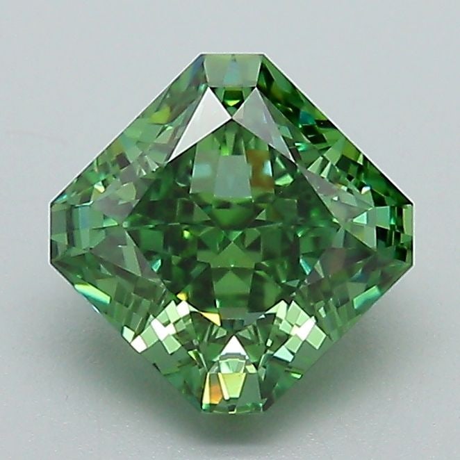 Loose Diamond - SQUARE RADIANT 1.58ct Fancy Vivid Green VVS2: Loose Diamond - SQUARE RADIANT 1.58ct Fancy Vivid Green VVS2 Source: This is a real non-mined Diamond that has been grown in a lab Shape: SQUARE RADIANT Carats: 1.58 Color: Fancy Vivid Green Certifica