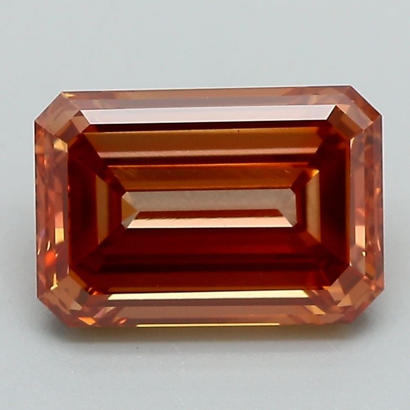 Loose Diamond - EMERALD 2.88ct Fancy Vivid Brownish Pink VS1: Loose Diamond - EMERALD 2.88ct Fancy Vivid Brownish Pink VS1 Source: This is a real non-mined Diamond that has been grown in a lab Shape: EMERALD Carats: 2.88 Color: Fancy Vivid Brownish Pink Certific