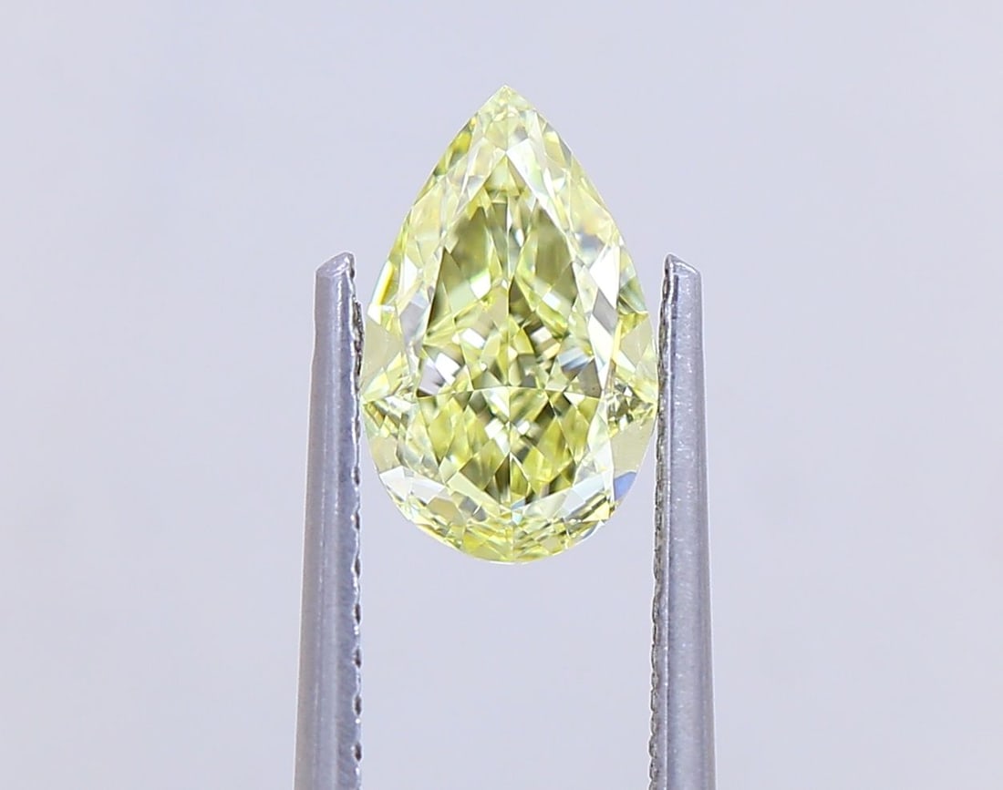 Loose Diamond - PEAR 1.08ct Fancy Intense Yellow VS1: Loose Diamond - PEAR 1.08ct Fancy Intense Yellow VS1 Source: This is a real non-mined Diamond that has been grown in a lab Shape: PEAR Carats: 1.08 Color: Fancy Intense Yellow Certification: IGI