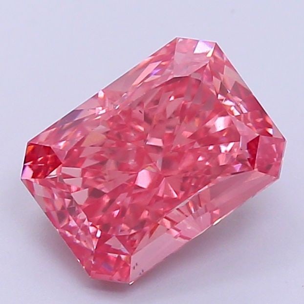 Loose Diamond - RADIANT 2.53ct Fancy Vivid Pink VS2: Loose Diamond - RADIANT 2.53ct Fancy Vivid Pink VS2 Source: This is a real non-mined Diamond that has been grown in a lab Shape: RADIANT Carats: 2.53 Color: Fancy Vivid Pink Certification: IGI Video: