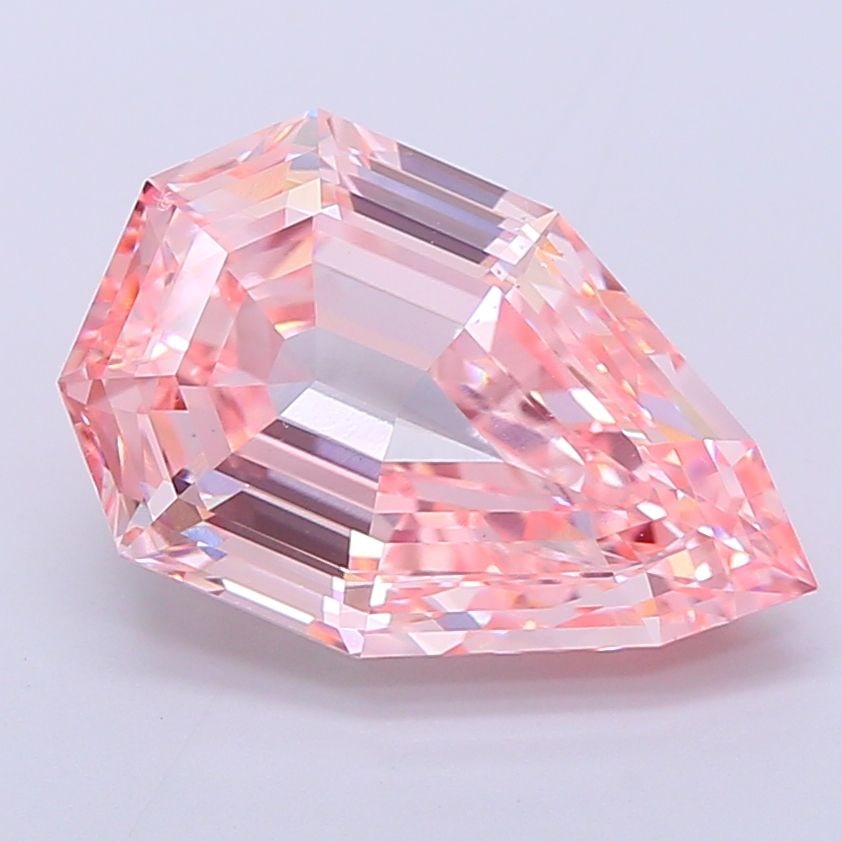 Loose Diamond - PEAR 5.32ct Fancy Vivid Pink VS1: Loose Diamond - PEAR 5.32ct Fancy Vivid Pink VS1 Source: This is a real non-mined Diamond that has been grown in a lab Shape: PEAR Carats: 5.32 Color: Fancy Vivid Pink Certification: IGI Video: