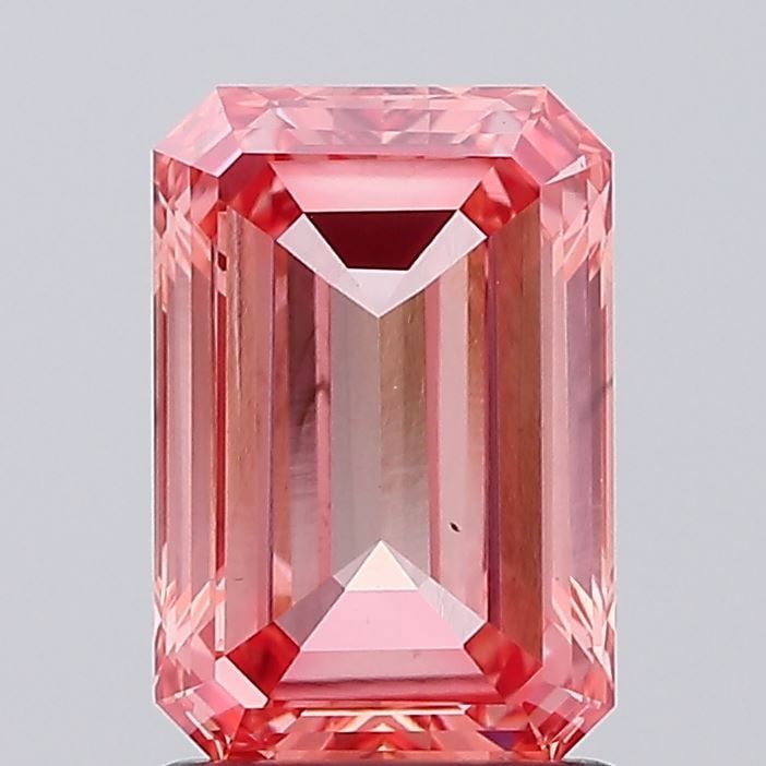 Loose Diamond - EMERALD 1.55ct Fancy Vivid Pink VS2: Loose Diamond - EMERALD 1.55ct Fancy Vivid Pink VS2 Source: This is a real non-mined Diamond that has been grown in a lab Shape: EMERALD Carats: 1.55 Color: Fancy Vivid Pink Certification: IGI Video: