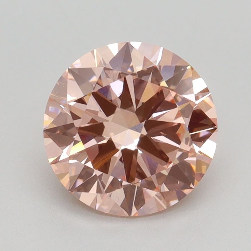 Loose Diamond - ROUND 2.01ct Fancy Intense Orangey Pink VS1: Loose Diamond - ROUND 2.01ct Fancy Intense Orangey Pink VS1 Source: This is a real non-mined Diamond that has been grown in a lab Shape: ROUND Carats: 2.01 Color: Fancy Intense Orangey Pink Certificat
