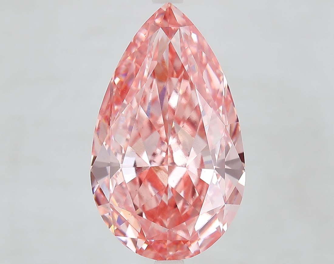 Loose Diamond - PEAR 10.06ct Fancy Vivid Pink VS1: Loose Diamond - PEAR 10.06ct Fancy Vivid Pink VS1 Source: This is a real non-mined Diamond that has been grown in a lab Shape: PEAR Carats: 10.06 Color: Fancy Vivid Pink Certification: IGI Video: