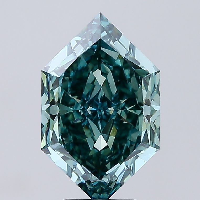 Loose Diamond - HEXAGONAL 5.01ct Fancy Vivid Green VS1 (1 of 1)