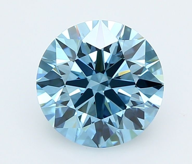Ideal Loose Diamond - ROUND 2.31ct Fancy Vivid Blue VVS2: Ideal Loose Diamond - ROUND 2.31ct Fancy Vivid Blue VVS2 Source: This is a real non-mined Diamond that has been grown in a lab Shape: ROUND Carats: 2.31 Color: Fancy Vivid Blue Certification: IGI Vide