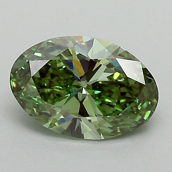 Loose Diamond - OVAL 1.06ct Fancy Vivid Green VVS2: Loose Diamond - OVAL 1.06ct Fancy Vivid Green VVS2 Source: This is a real non-mined Diamond that has been grown in a lab Shape: OVAL Carats: 1.06 Color: Fancy Vivid Green Certification: IGI Video: