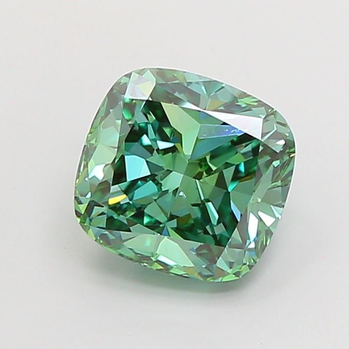 Loose Diamond - CUSHION MODIFIED 2.0ct Fancy Vivid Green VS1: Loose Diamond - CUSHION MODIFIED 2.0ct Fancy Vivid Green VS1 Source: This is a real non-mined Diamond that has been grown in a lab Shape: CUSHION MODIFIED Carats: 2.0 Color: Fancy Vivid Green Certific