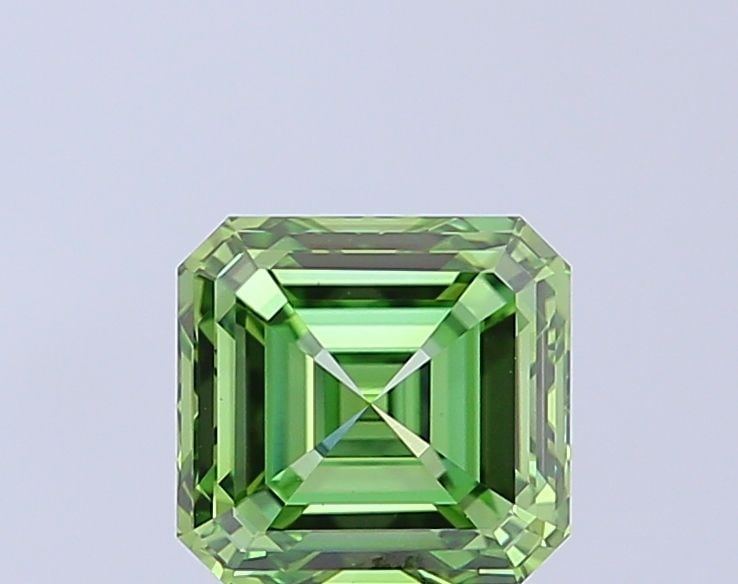 Loose Diamond - ASSCHER 2.01ct Fancy Vivid Green VVS2: Loose Diamond - ASSCHER 2.01ct Fancy Vivid Green VVS2 Source: This is a real non-mined Diamond that has been grown in a lab Shape: ASSCHER Carats: 2.01 Color: Fancy Vivid Green Certification: IGI Vide