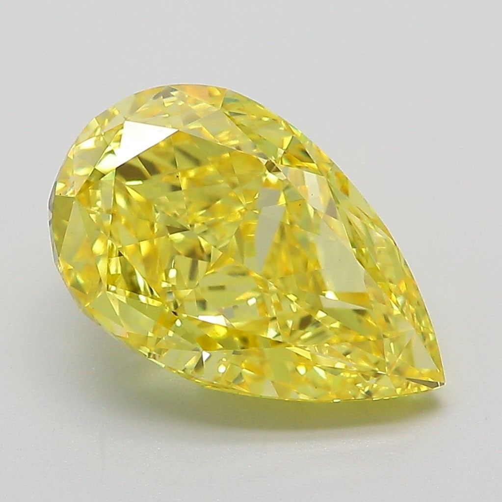 Loose Diamond - PEAR 4.01ct Fancy Vivid Yellow VS1: Loose Diamond - PEAR 4.01ct Fancy Vivid Yellow VS1 Source: This is a real non-mined Diamond that has been grown in a lab Shape: PEAR Carats: 4.01 Color: Fancy Vivid Yellow Certification: IGI Video: