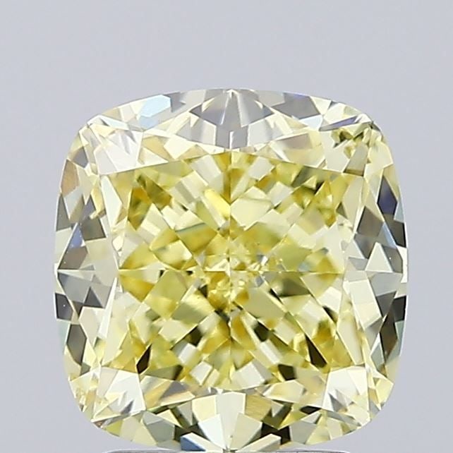 Loose Diamond - CUSHION MODIFIED 2.35ct Fancy Yellow VS1: Loose Diamond - CUSHION MODIFIED 2.35ct Fancy Yellow VS1 Source: This is a real non-mined Diamond that has been grown in a lab Shape: CUSHION MODIFIED Carats: 2.35 Color: Fancy Yellow Certification: I
