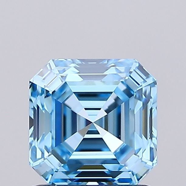 Loose Diamond - ASSCHER 1.14ct Fancy Vivid Blue VVS1: Loose Diamond - ASSCHER 1.14ct Fancy Vivid Blue VVS1 Source: This is a real non-mined Diamond that has been grown in a lab Shape: ASSCHER Carats: 1.14 Color: Fancy Vivid Blue Certification: IGI Video: