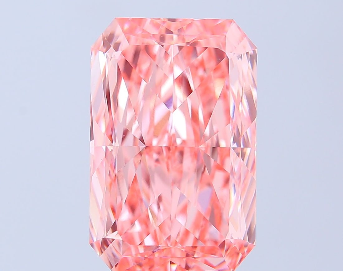 Loose Diamond - RADIANT 10.05ct Fancy Vivid Pink VVS2: Loose Diamond - RADIANT 10.05ct Fancy Vivid Pink VVS2 Source: This is a real non-mined Diamond that has been grown in a lab Shape: RADIANT Carats: 10.05 Color: Fancy Vivid Pink Certification: IGI