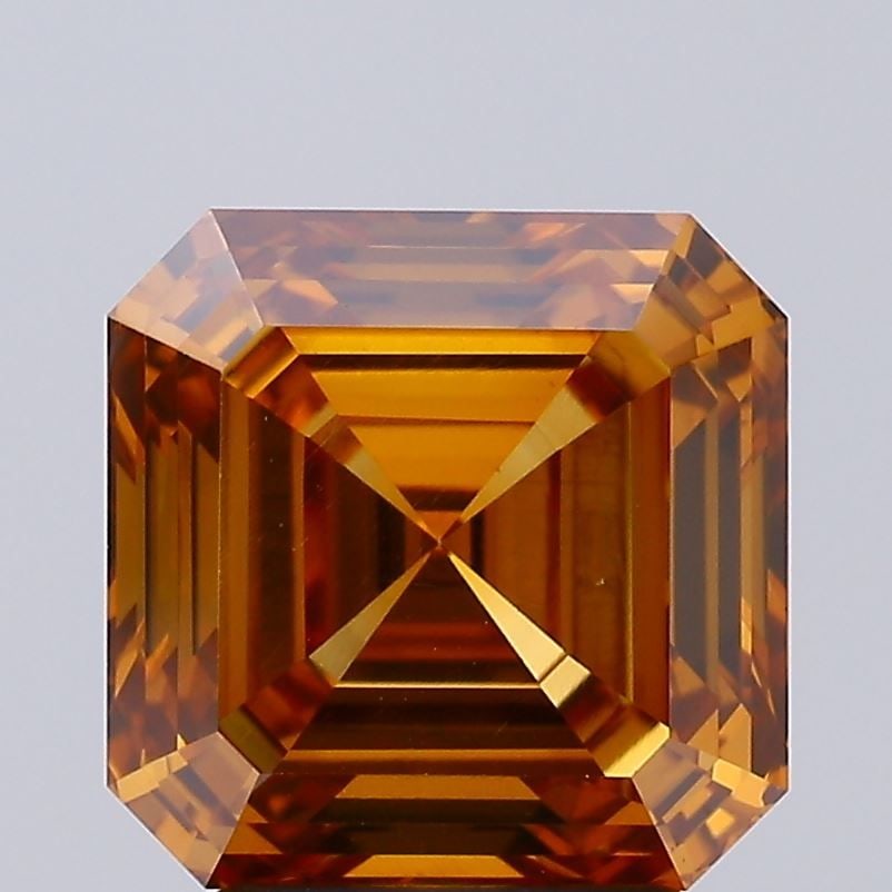 Loose Diamond - ASSCHER 3.09ct Fancy Vivid Brownish Orange VVS2: Loose Diamond - ASSCHER 3.09ct Fancy Vivid Brownish Orange VVS2 Source: This is a real non-mined Diamond that has been grown in a lab Shape: ASSCHER Carats: 3.09 Color: Fancy Vivid Brownish Orange Cer