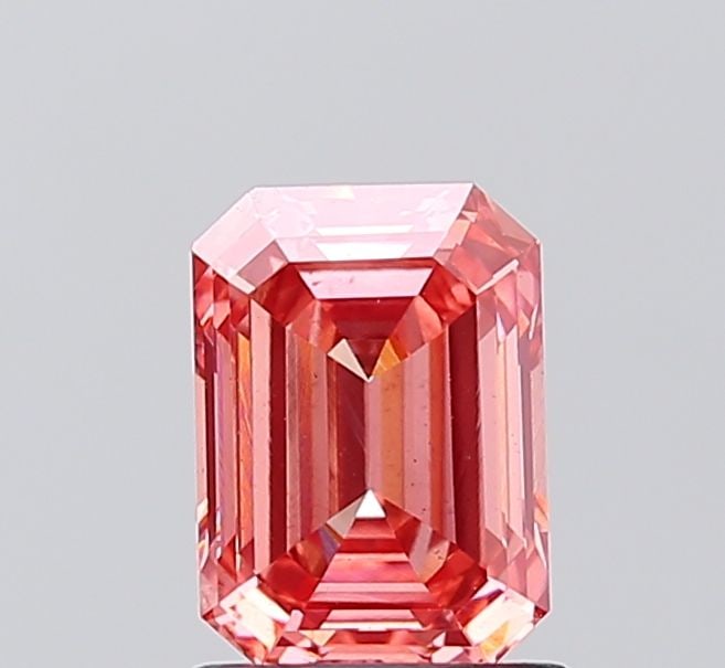 Loose Diamond - EMERALD 1.55ct Fancy Vivid Pink SI1: Loose Diamond - EMERALD 1.55ct Fancy Vivid Pink SI1 Source: This is a real non-mined Diamond that has been grown in a lab Shape: EMERALD Carats: 1.55 Color: Fancy Vivid Pink Certification: IGI Video: